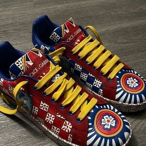 Dolce & Gabbana Printed Leather Sneakers